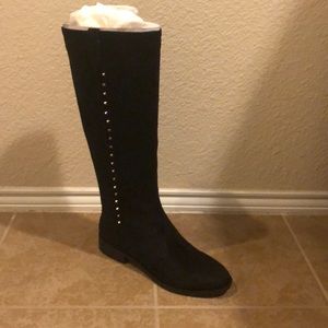Marc Fisher calf high, black suede boots size 10